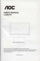 L32W761 MANUAL,OPERATING MANUAL,ENVISION remote control manual