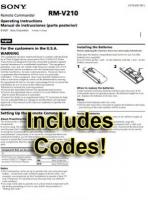 RMV210 Manual & Codes