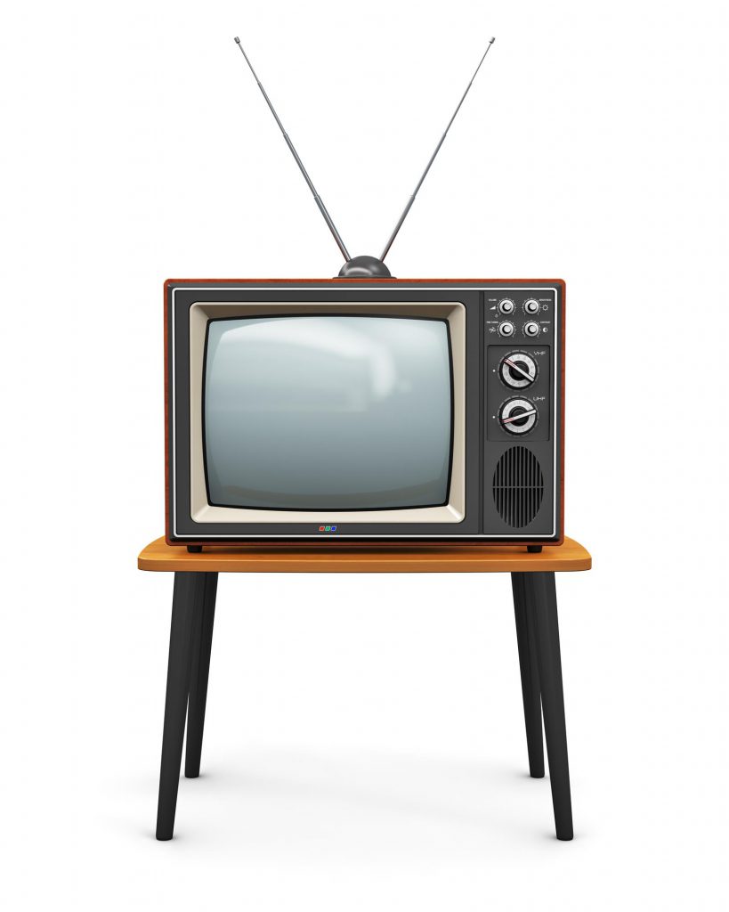 old retro wooden tv receiver