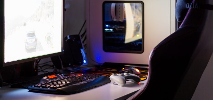 desktop gaming computer setup