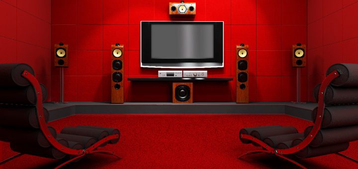 red room with home cinema