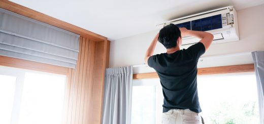 Technician repairing and maintenance Air conditioner