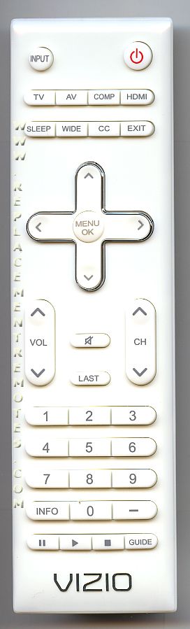 VIZIO VUR11 WHITE TV Remote Control