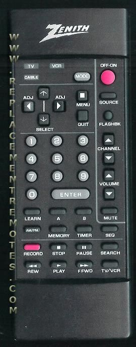 ZENITH 12419101 TV Remote Control