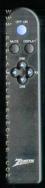 ZENITH 124185 TV Remote Control