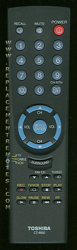 TOSHIBA CT9950 TV Remote Control