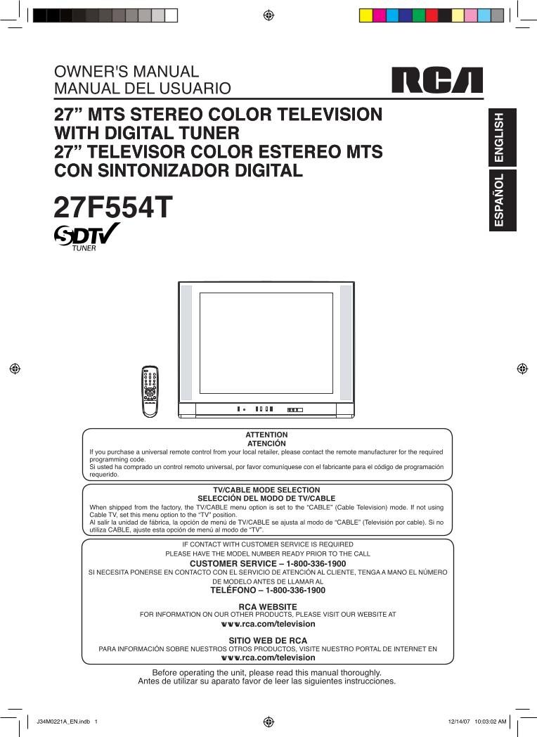 What is the number for RCA customer service?