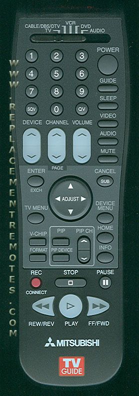 MITSUBISHI 290P122A20 TV Remote Control