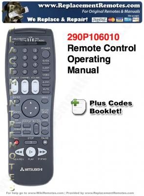 Mitsubishi Tv Operating Manuals Operating Manuals Mitsubishi Remote Control Codes Replacementremotes Com Page 1