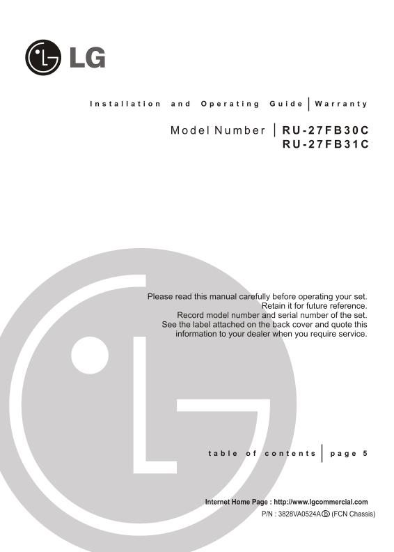 LG RU27FB30C RU27FB31C TV Operating Manual
