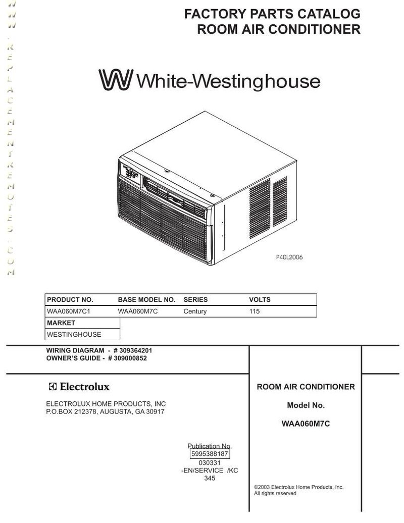 Frigidaire WAA060M7C1OM Operating Manual
