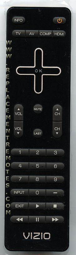 Vizio VR9 TV Remote – Infrared, Black, Frees M160MV M190MV E320ME VM230XVT