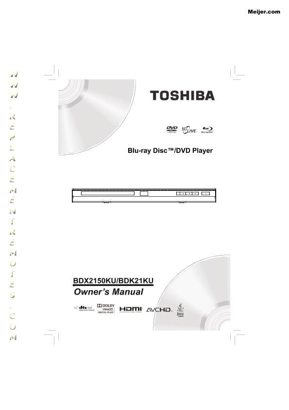 Toshiba BDK21KU Blu-Ray Disc Player 
