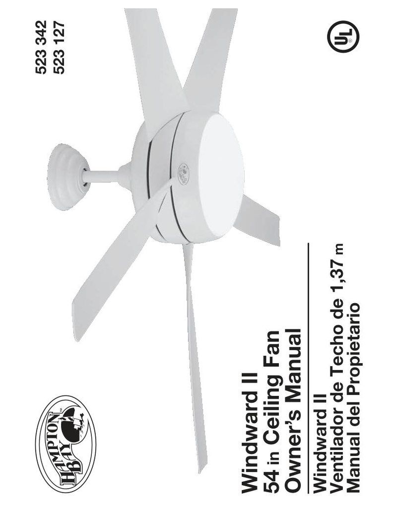 Buy Hampton Bay Windward Ii 54 In Ceiling Fan Operating Manual