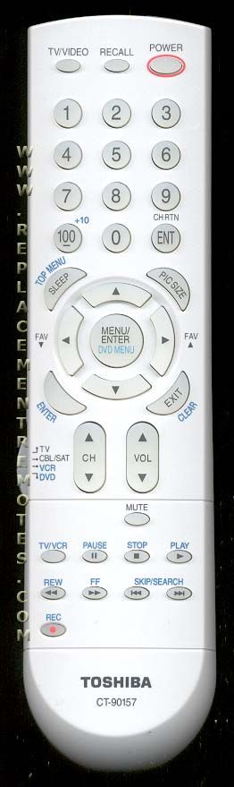 TOSHIBA CT90157 TV Remote Control