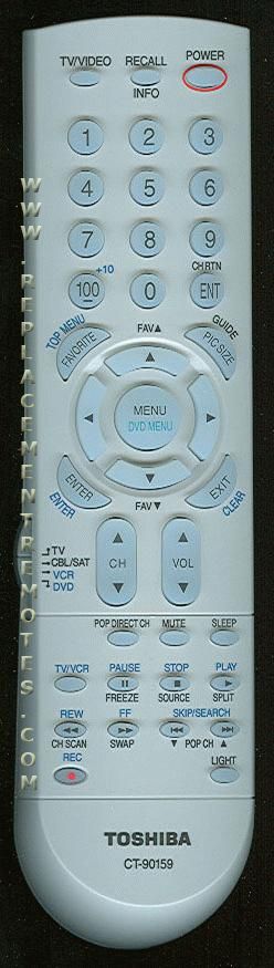 TOSHIBA CT90159 TV Remote Control