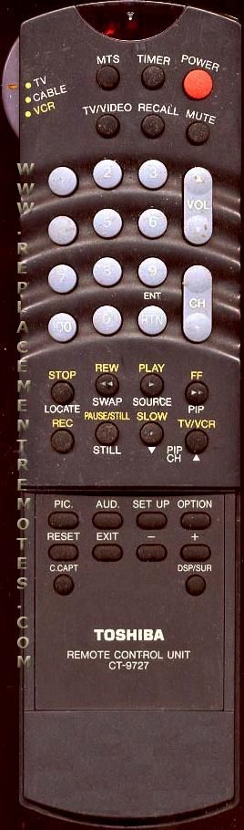 TOSHIBA CT9727 TV Remote Control