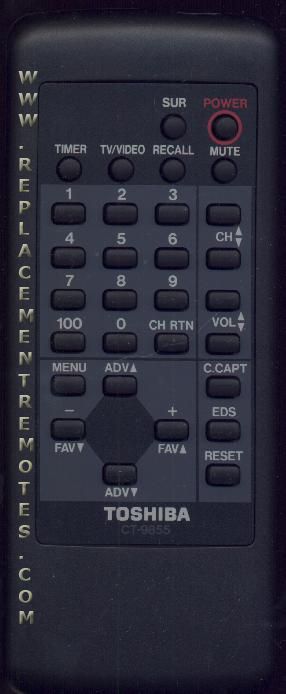 TOSHIBA CT9855 TV Remote Control
