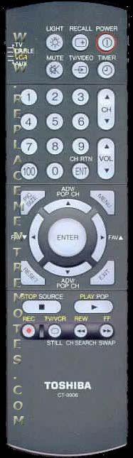 TOSHIBA CT9906 TV Remote Control