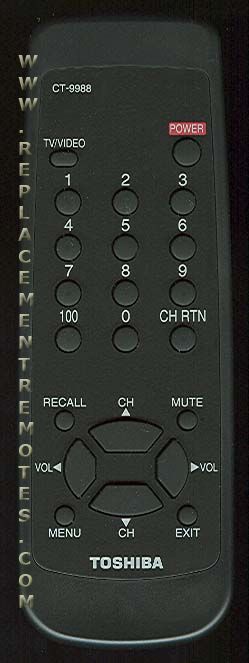TOSHIBA CT9988 TV Remote Control