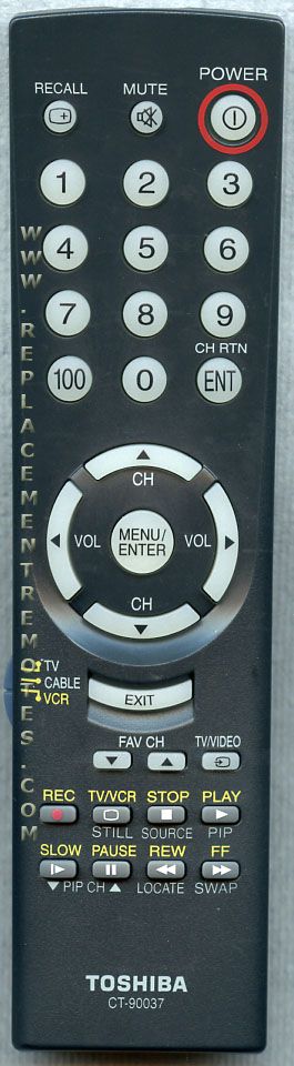TOSHIBA CT90037 TV Remote Control