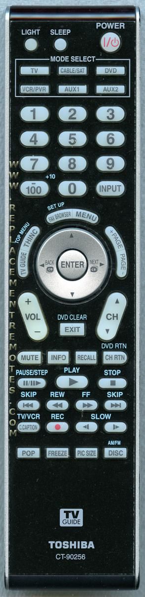 TOSHIBA CT90256 TV Remote Control