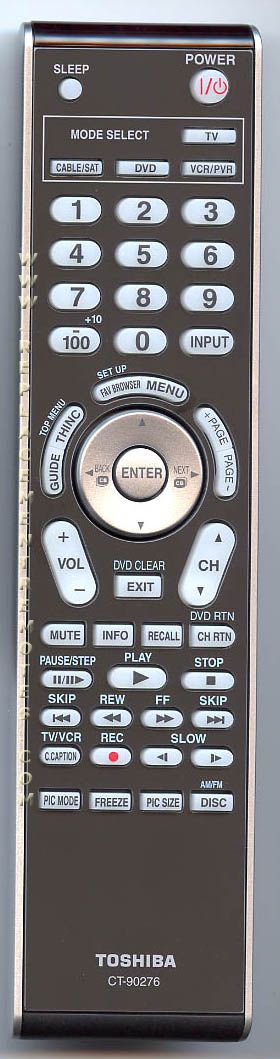 TOSHIBA CT90276 TV Remote Control
