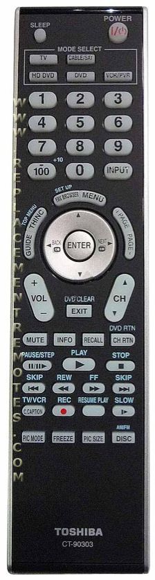 TOSHIBA CT90303 TV Remote Control