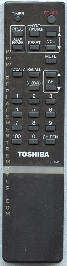 TOSHIBA CT9347 TV Remote Control