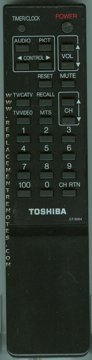 TOSHIBA CT9354 TV Remote Control