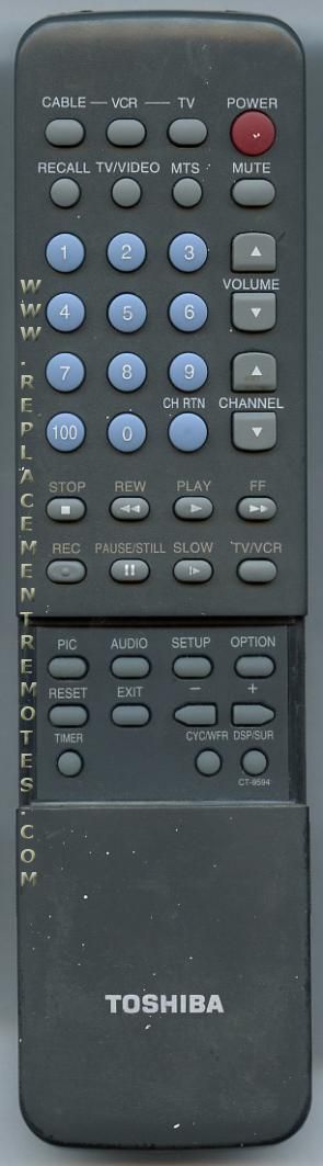 TOSHIBA CT9594 TV Remote Control