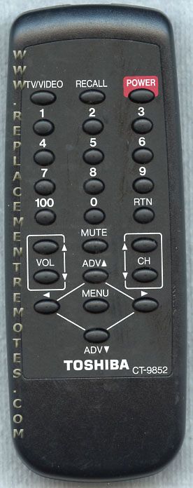 TOSHIBA CT9852 TV Remote Control