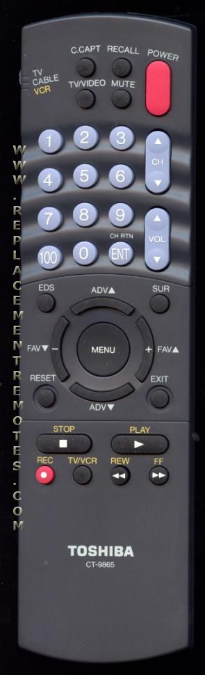 TOSHIBA CT9865 TV Remote Control