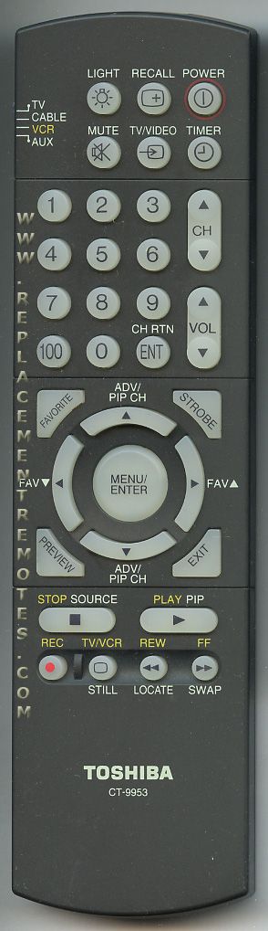TOSHIBA CT9953 TV Remote Control