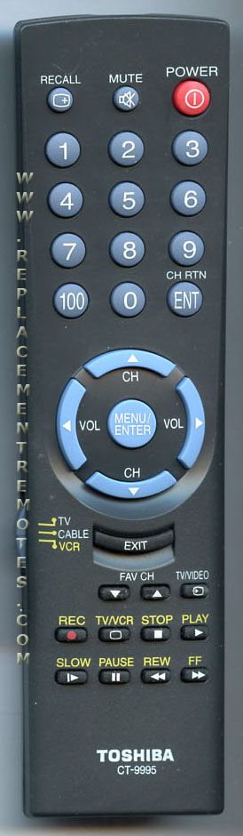 TOSHIBA CT9995 TV Remote Control