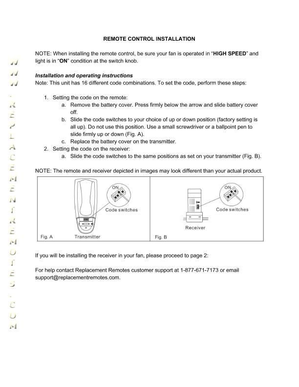 Download Free Hampton Bay Ceiling Fan Remote Control Pairing