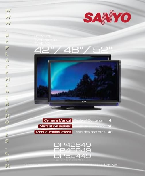 Buy SANYO DP42849OM DP42849 Operating Manual