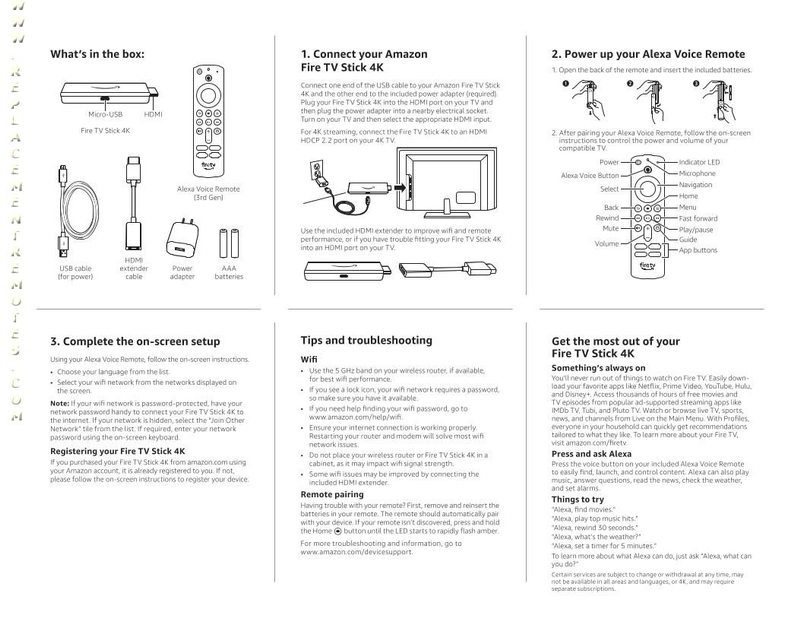Buy Amazon FIRETVSTICK4KOM Operating Manual
