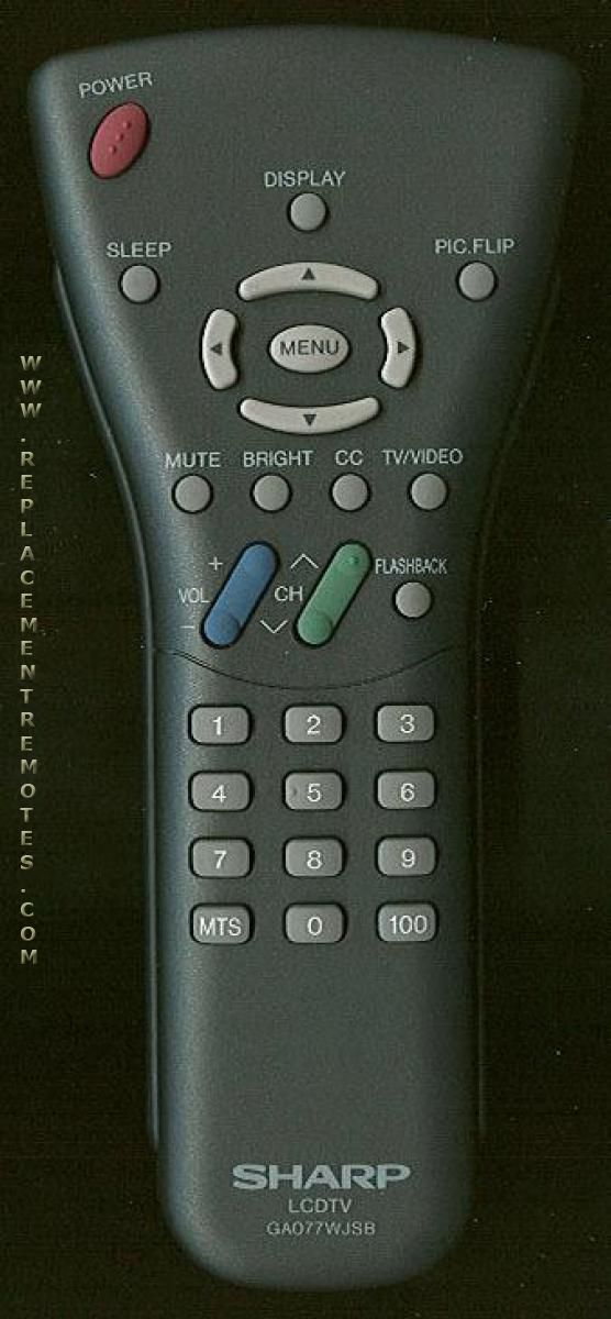 SHARP GA077WJSB TV Remote Control