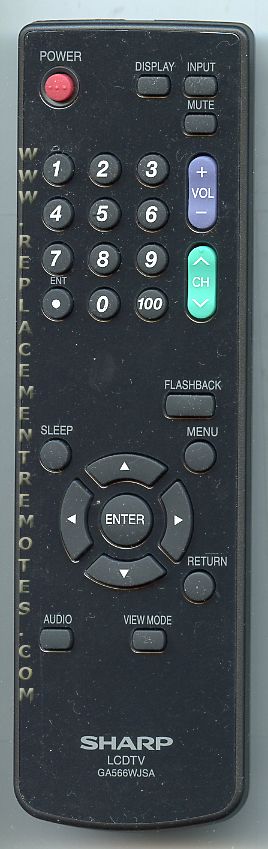 SHARP GA566WJSA TV Remote Control