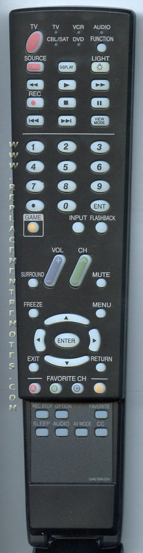 SHARP GA678WJSA TV Remote Control