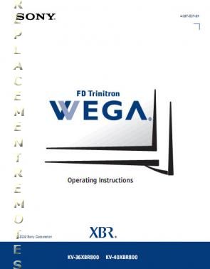 Buy SONY KV36XBR800OM KV36XBR800 KV40XBR800 Operating Manual