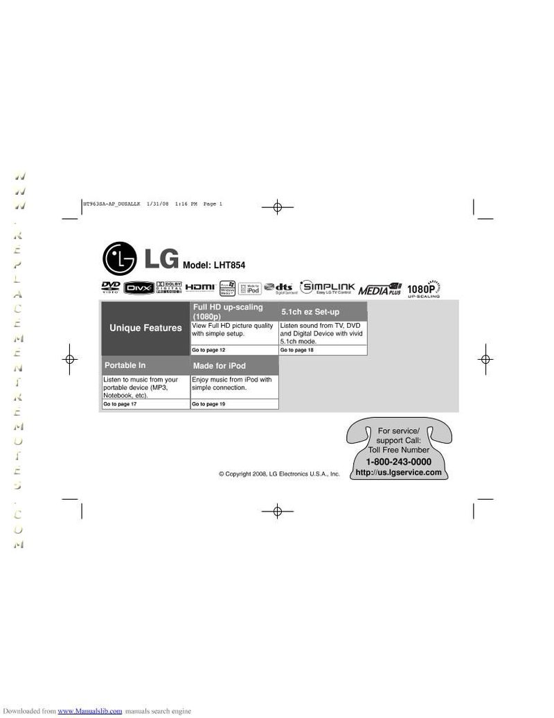 Buy Lg Lht854om Lht854 Operating Manual