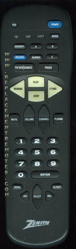 ZENITH MBR335003 VCR VCR Remote Control