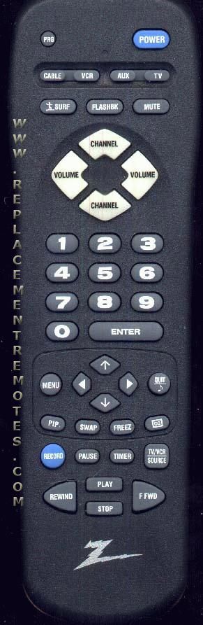 ZENITH MBR3457Z TV Remote Control