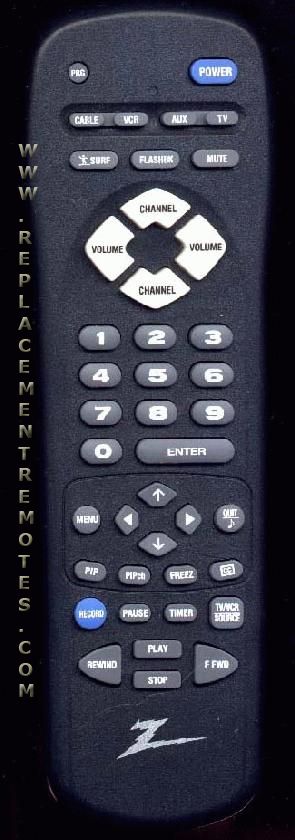 ZENITH MBR3459 TV Remote Control