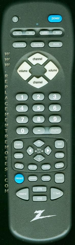 ZENITH MBR3475Z TV Remote Control