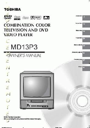TOSHIBA MD13P3OM TV/DVD Combo Operating Manual