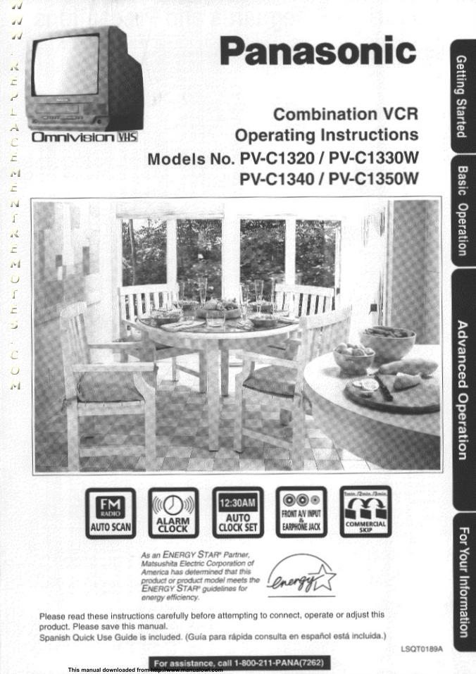 Buy Panasonic PVC1350WOM PVC1350W TV/VCR Combo TV/VCR Combo Operating