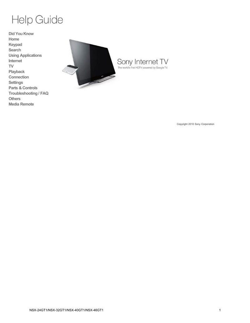 Buy SONY NSGMR1OM NSGMR1 NSX24GT1 NSX32GT1 Operating Manual
